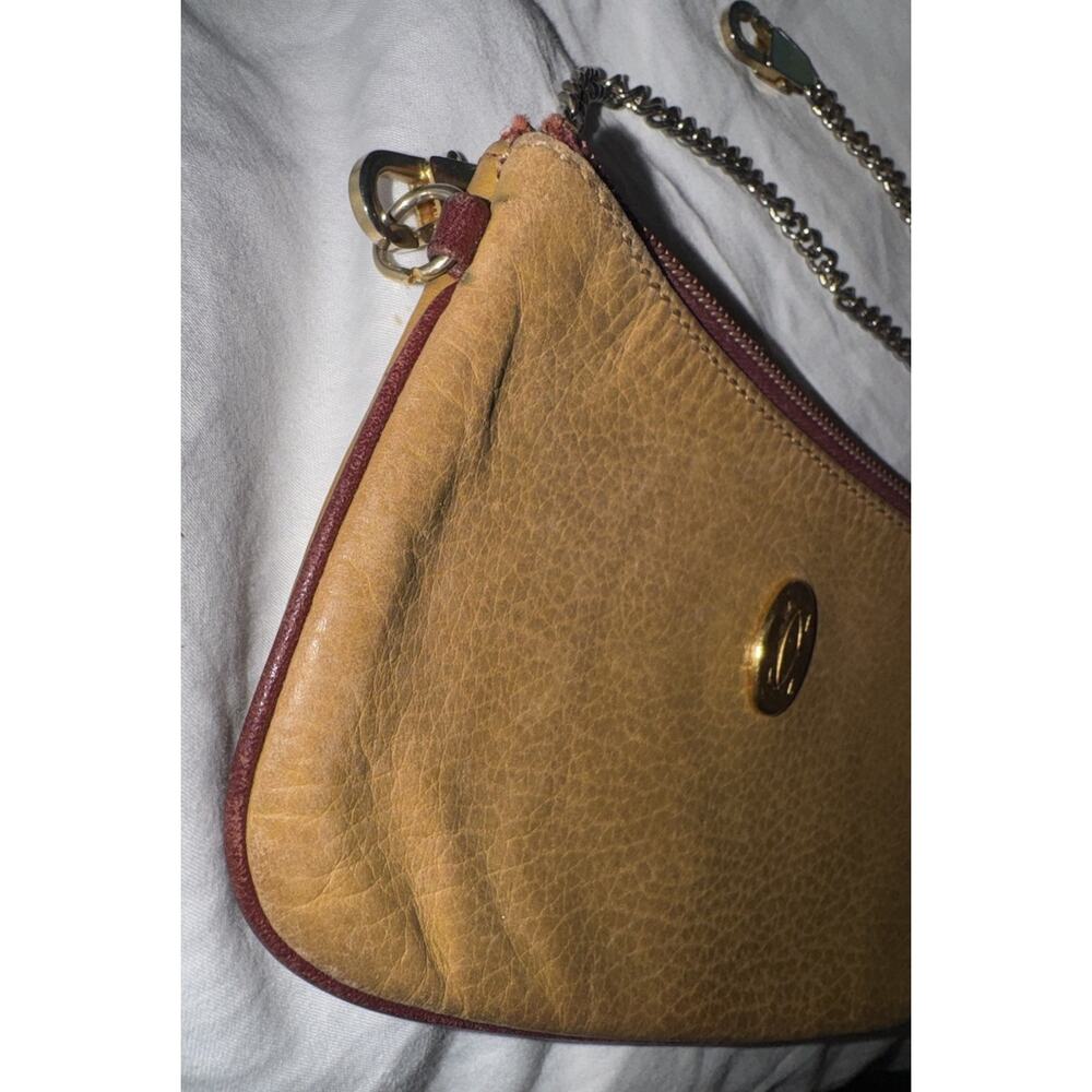 Authentic Vintage Must de Cartier Mustard Yellow Leather Wristlet / Pouch - Picture 2 of 8